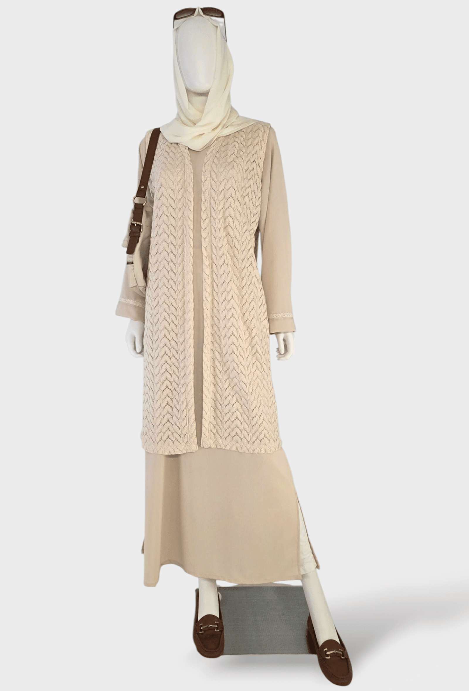 Longline Layered Herringbone Dress Set