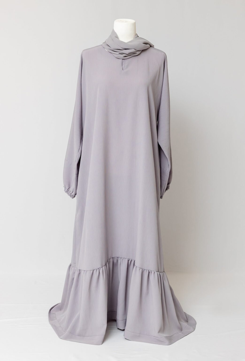 Dove Grey 1-Tier Long Dress Set