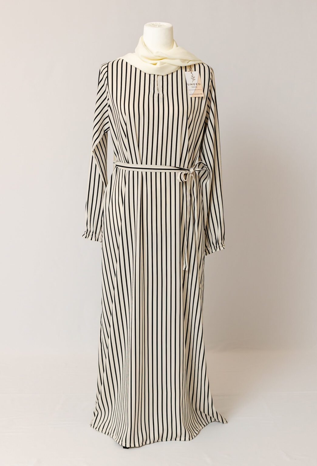 ELEGANT STRIPED MAXI DRESS Set (with Tie Waist)