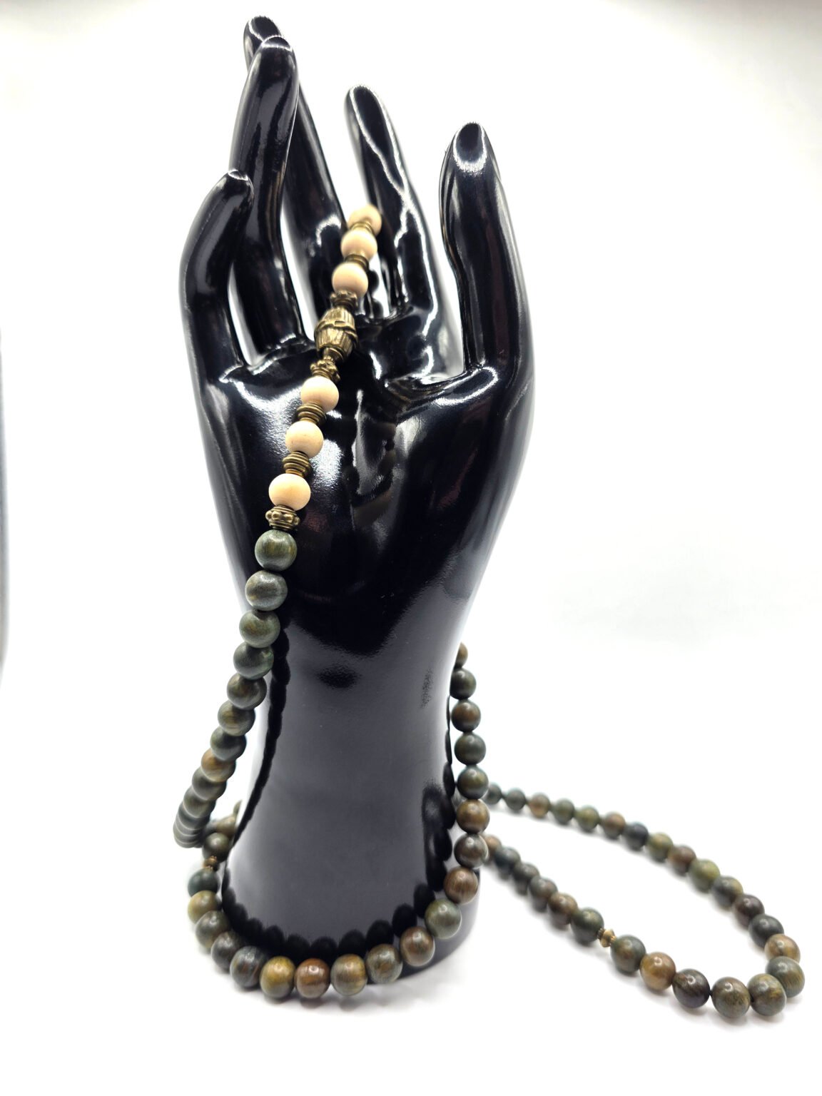 Real Green Sandalwood Misbaha w/ Cinnamon Wood