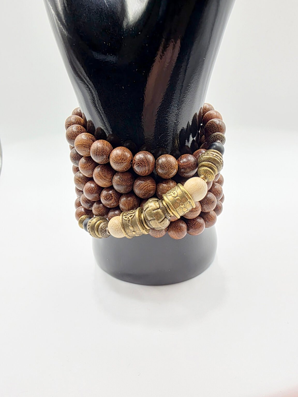 Real Sandalwood Misbaha w/ Bronze ( & Cinnamon Wood)
