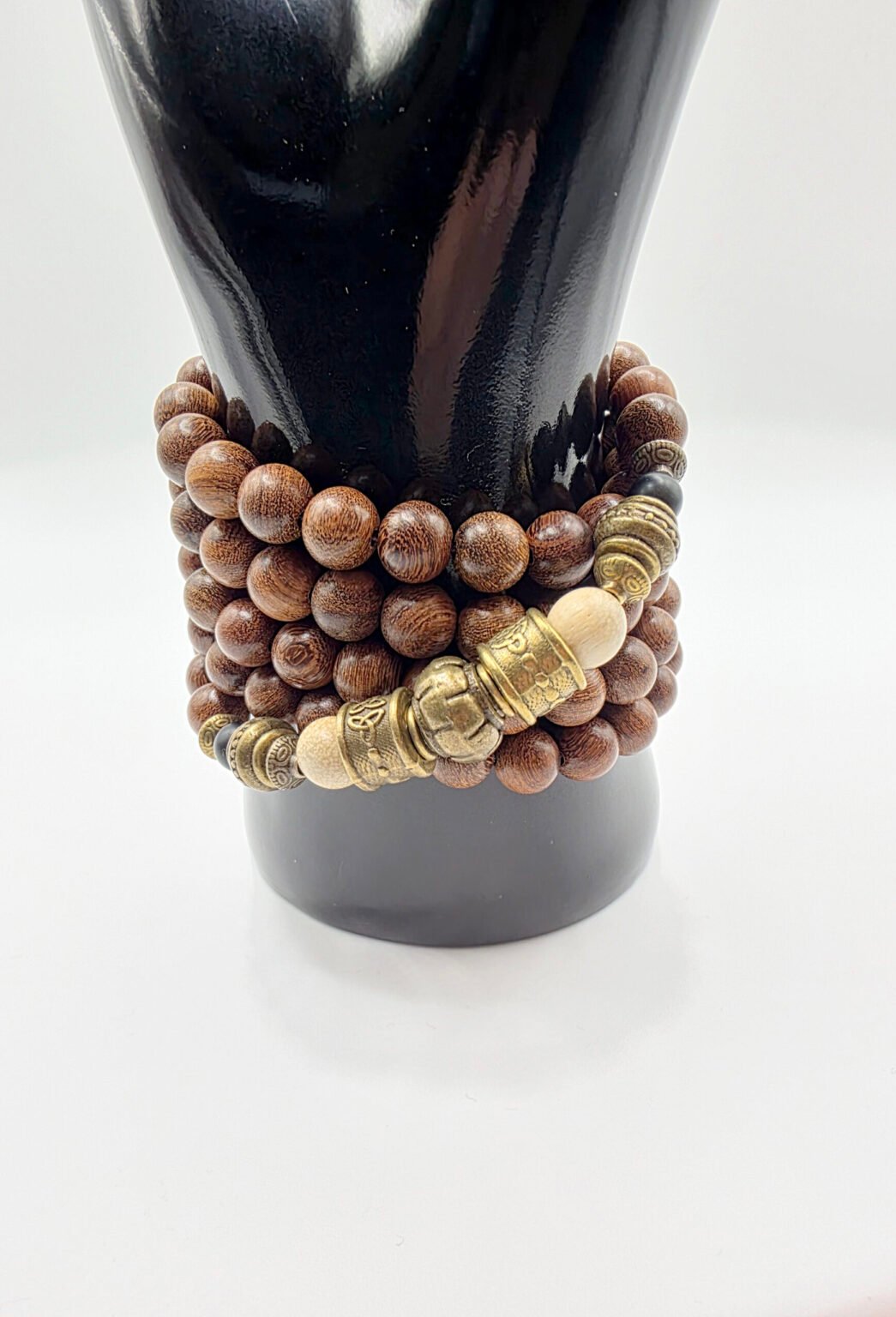 Real Sandalwood Misbaha w/ Bronze ( & Cinnamon Wood)