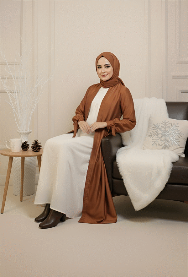 Modest fashion, hijab styling, elegant abaya, women’s fashion, Umeed Designs.