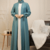Stylish teal abaya and hijab for women’s fashion.