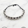 Handmade silver beaded adjustable bracelet from Umeed Designs Canada.