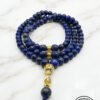 Elegant blue lapis lazuli beaded necklace with gold accents from Umeed Designs.