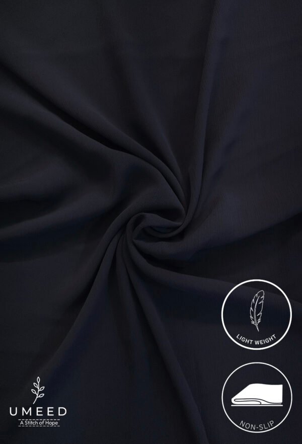 Dark lightweight, non-slip fabric for comfortable, versatile clothing.